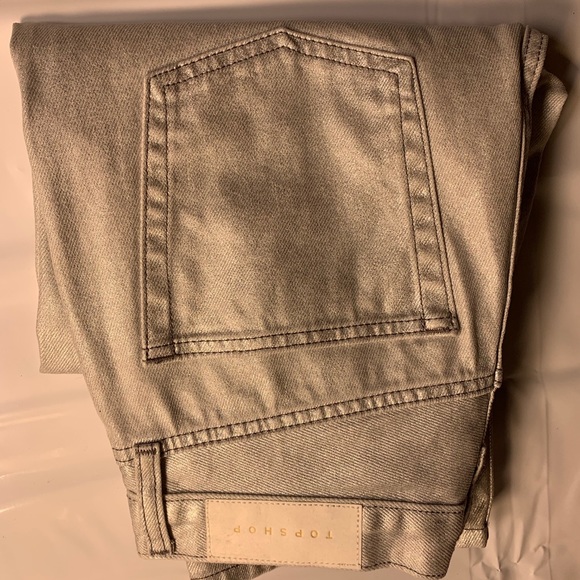 NEW Topshop Silver HighWaist Straight Jeans Size 8 - Picture 4 of 4